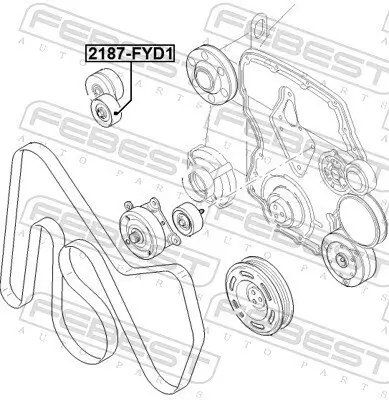 Spannrolle, Keilrippenriemen FEBEST 2187-FYD1 Bild Spannrolle, Keilrippenriemen FEBEST 2187-FYD1