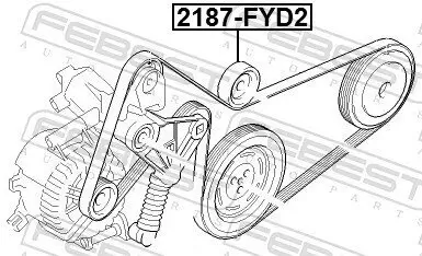 Spannrolle, Keilrippenriemen FEBEST 2187-FYD2 Bild Spannrolle, Keilrippenriemen FEBEST 2187-FYD2