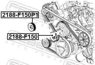 Umlenk-/Führungsrolle, Keilrippenriemen FEBEST 2188-F150P1 Bild Umlenk-/Führungsrolle, Keilrippenriemen FEBEST 2188-F150P1