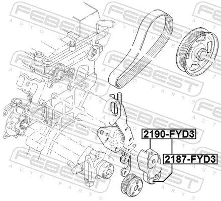 Riemenspanner, Keilrippenriemen FEBEST 2190-FYD3 Bild Riemenspanner, Keilrippenriemen FEBEST 2190-FYD3