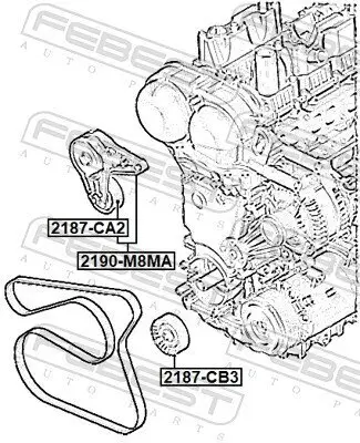 Riemenspanner, Keilrippenriemen FEBEST 2190-M8MA Bild Riemenspanner, Keilrippenriemen FEBEST 2190-M8MA