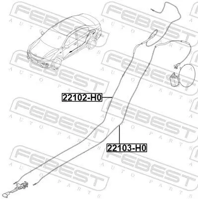 Seilzug, Tankdeckel FEBEST 22103-H0 Bild Seilzug, Tankdeckel FEBEST 22103-H0