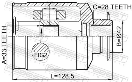 Gelenksatz, Antriebswelle Vorderachse rechts getriebeseitig FEBEST 2211-XM12RH Bild Gelenksatz, Antriebswelle Vorderachse rechts getriebeseitig FEBEST 2211-XM12RH