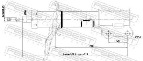 Stoßdämpfer Vorderachse links FEBEST 22110-001FL Bild Stoßdämpfer Vorderachse links FEBEST 22110-001FL