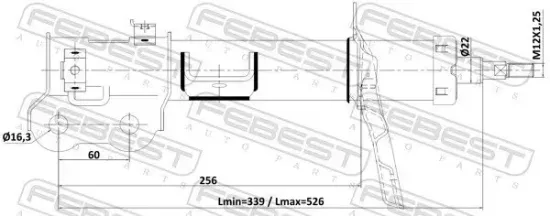 Stoßdämpfer Vorderachse links FEBEST 22110-002FL Bild Stoßdämpfer Vorderachse links FEBEST 22110-002FL