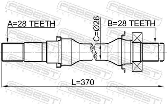 Antriebswelle Vorderachse rechts FEBEST 2212-SED25MT Bild Antriebswelle Vorderachse rechts FEBEST 2212-SED25MT