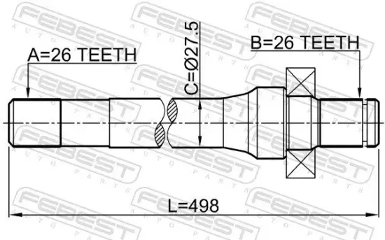 Antriebswelle Vorderachse links FEBEST 2212-SP Bild Antriebswelle Vorderachse links FEBEST 2212-SP