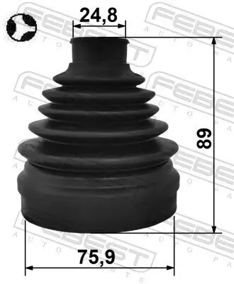 Faltenbalgsatz, Antriebswelle Vorderachse FEBEST 2215-D9T Bild Faltenbalgsatz, Antriebswelle Vorderachse FEBEST 2215-D9T