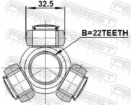 Tripodestern, Antriebswelle FEBEST 2216-CER Bild Tripodestern, Antriebswelle FEBEST 2216-CER