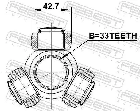 Tripodestern, Antriebswelle FEBEST 2216-D4224 Bild Tripodestern, Antriebswelle FEBEST 2216-D4224