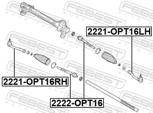 Spurstangenkopf Vorderachse rechts FEBEST 2221-OPT16RH Bild Spurstangenkopf Vorderachse rechts FEBEST 2221-OPT16RH