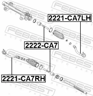 Axialgelenk, Spurstange Vorderachse FEBEST 2222-CA7 Bild Axialgelenk, Spurstange Vorderachse FEBEST 2222-CA7