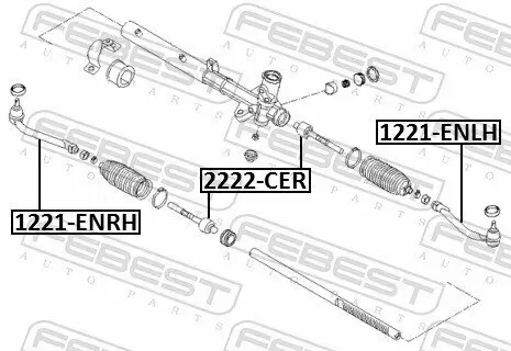 Axialgelenk, Spurstange Vorderachse FEBEST 2222-CER Bild Axialgelenk, Spurstange Vorderachse FEBEST 2222-CER