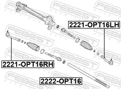 Axialgelenk, Spurstange Vorderachse FEBEST 2222-OPT16 Bild Axialgelenk, Spurstange Vorderachse FEBEST 2222-OPT16
