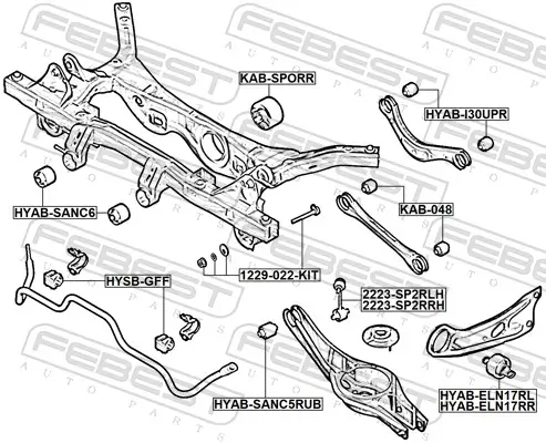 Stange/Strebe, Stabilisator Hinterachse links FEBEST 2223-SP2RLH Bild Stange/Strebe, Stabilisator Hinterachse links FEBEST 2223-SP2RLH