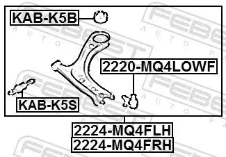 Lenker, Radaufhängung Vorderachse links FEBEST 2224-MQ4FLH Bild Lenker, Radaufhängung Vorderachse links FEBEST 2224-MQ4FLH