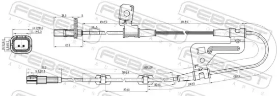 Sensor, Raddrehzahl Vorderachse links FEBEST 22606-005 Bild Sensor, Raddrehzahl Vorderachse links FEBEST 22606-005