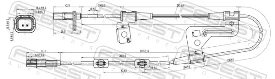 Sensor, Raddrehzahl Vorderachse rechts FEBEST 22606-006 Bild Sensor, Raddrehzahl Vorderachse rechts FEBEST 22606-006