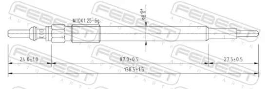 Glühkerze 11 V FEBEST 22642-003 Bild Glühkerze 11 V FEBEST 22642-003