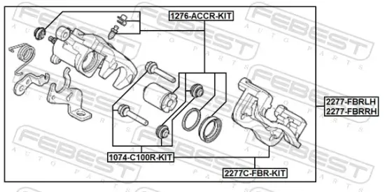 Bremssattel Hinterachse rechts FEBEST 2277-FBRRH Bild Bremssattel Hinterachse rechts FEBEST 2277-FBRRH