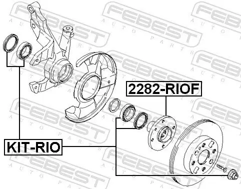 Radnabe Vorderachse FEBEST 2282-RIOF Bild Radnabe Vorderachse FEBEST 2282-RIOF