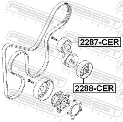 Umlenk-/Führungsrolle, Keilrippenriemen FEBEST 2288-CER Bild Umlenk-/Führungsrolle, Keilrippenriemen FEBEST 2288-CER