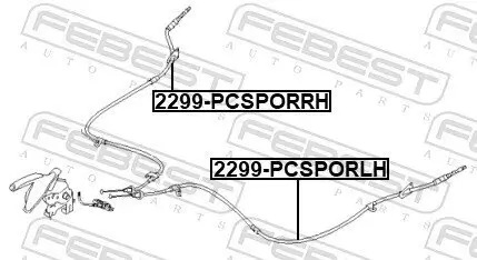 Seilzug, Feststellbremse FEBEST 2299-PCSPORLH Bild Seilzug, Feststellbremse FEBEST 2299-PCSPORLH