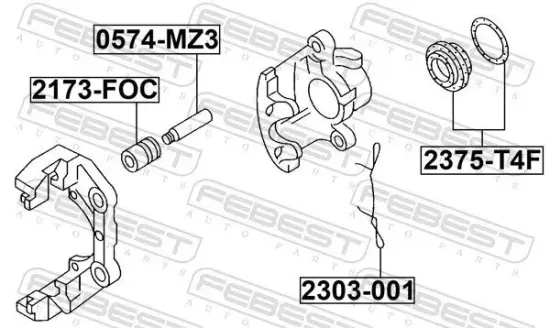 Feder, Scheibenbremsbelag FEBEST 2303-001 Bild Feder, Scheibenbremsbelag FEBEST 2303-001