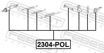 Zubehörsatz, Feststellbremsbacken FEBEST 2304-POL Bild Zubehörsatz, Feststellbremsbacken FEBEST 2304-POL