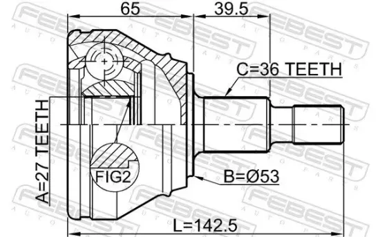 Gelenksatz, Antriebswelle FEBEST 2310-033 Bild Gelenksatz, Antriebswelle FEBEST 2310-033