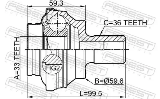 Gelenksatz, Antriebswelle Hinterachse radseitig FEBEST 2310-CCR Bild Gelenksatz, Antriebswelle Hinterachse radseitig FEBEST 2310-CCR