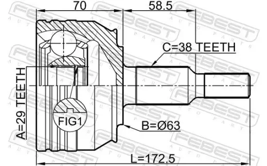 Gelenksatz, Antriebswelle radseitig Vorderachse FEBEST 2310-T5WD Bild Gelenksatz, Antriebswelle radseitig Vorderachse FEBEST 2310-T5WD