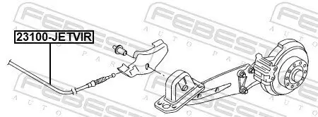 Seilzug, Feststellbremse hinten FEBEST 23100-JETVIR Bild Seilzug, Feststellbremse hinten FEBEST 23100-JETVIR