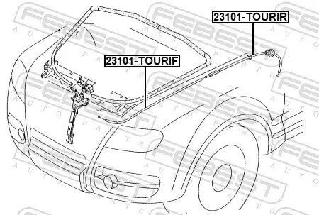 Motorhaubenzug Fronteinbau FEBEST 23101-TOURIF Bild Motorhaubenzug Fronteinbau FEBEST 23101-TOURIF