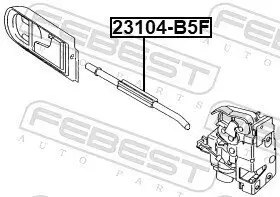 Seilzug, Türentriegelung FEBEST 23104-B5F Bild Seilzug, Türentriegelung FEBEST 23104-B5F