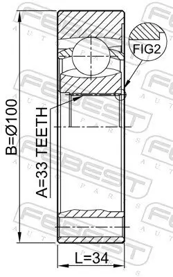 Gelenksatz, Antriebswelle FEBEST 2311-5021 Bild Gelenksatz, Antriebswelle FEBEST 2311-5021