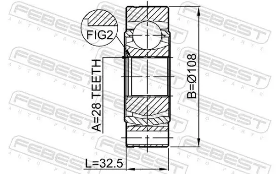 Gelenksatz, Antriebswelle Vorderachse getriebeseitig FEBEST 2311-B6 Bild Gelenksatz, Antriebswelle Vorderachse getriebeseitig FEBEST 2311-B6