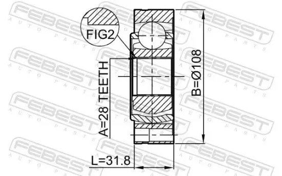 Gelenksatz, Antriebswelle getriebeseitig Vorderachse FEBEST 2311-T5 Bild Gelenksatz, Antriebswelle getriebeseitig Vorderachse FEBEST 2311-T5