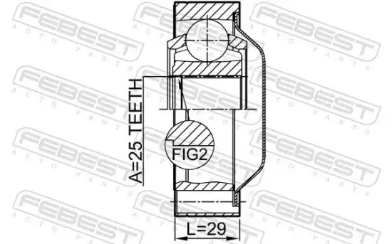 Gelenk, Gelenkwelle FEBEST 2311-TOUARFSHA Bild Gelenk, Gelenkwelle FEBEST 2311-TOUARFSHA