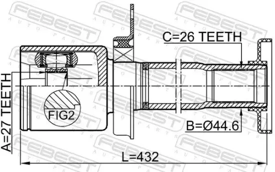 Gelenksatz, Antriebswelle getriebeseitig Vorderachse rechts FEBEST 2311-TR5RH Bild Gelenksatz, Antriebswelle getriebeseitig Vorderachse rechts FEBEST 2311-TR5RH