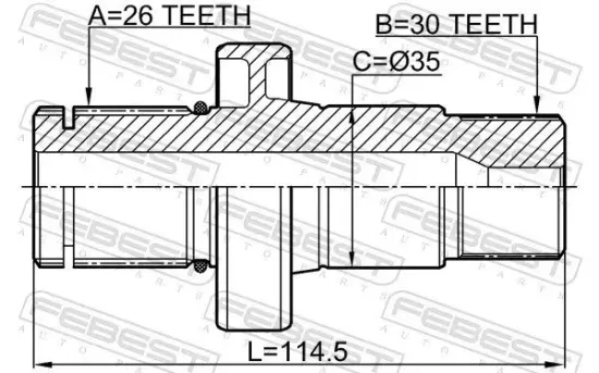 Antriebswelle Vorderachse links FEBEST 2312-TRANST5 Bild Antriebswelle Vorderachse links FEBEST 2312-TRANST5