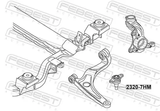Trag-/Führungsgelenk Vorderachse FEBEST 2320-7HM Bild Trag-/Führungsgelenk Vorderachse FEBEST 2320-7HM