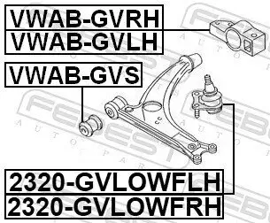 Trag-/Führungsgelenk Vorderachse rechts FEBEST 2320-GVLOWFRH Bild Trag-/Führungsgelenk Vorderachse rechts FEBEST 2320-GVLOWFRH