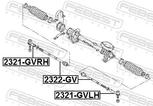 Axialgelenk, Spurstange Vorderachse FEBEST 2322-GV Bild Axialgelenk, Spurstange Vorderachse FEBEST 2322-GV