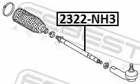 Axialgelenk, Spurstange Vorderachse FEBEST 2322-NH3 Bild Axialgelenk, Spurstange Vorderachse FEBEST 2322-NH3