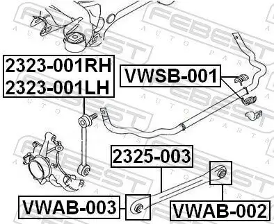Stange/Strebe, Stabilisator Hinterachse rechts FEBEST 2323-001RH Bild Stange/Strebe, Stabilisator Hinterachse rechts FEBEST 2323-001RH