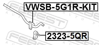 Stange/Strebe, Stabilisator Hinterachse FEBEST 2323-5QR Bild Stange/Strebe, Stabilisator Hinterachse FEBEST 2323-5QR