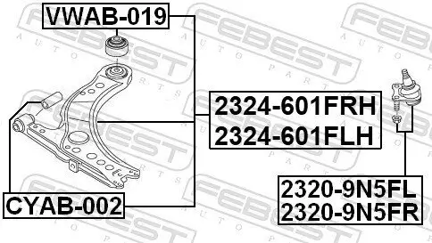 Lenker, Radaufhängung FEBEST 2324-601FLH Bild Lenker, Radaufhängung FEBEST 2324-601FLH