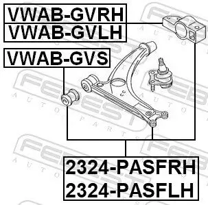 Lenker, Radaufhängung Vorderachse rechts FEBEST 2324-PASFRH Bild Lenker, Radaufhängung Vorderachse rechts FEBEST 2324-PASFRH