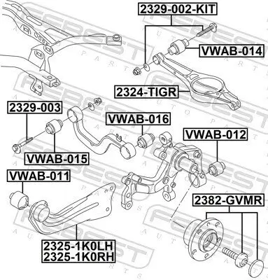 Lenker, Radaufhängung Hinterachse links FEBEST 2325-1K0LH Bild Lenker, Radaufhängung Hinterachse links FEBEST 2325-1K0LH